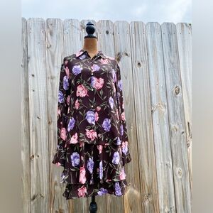 Vintage Fairycor100% Silk Floral Cottagecore Feminie Romantic 2 Piece Skirt Set